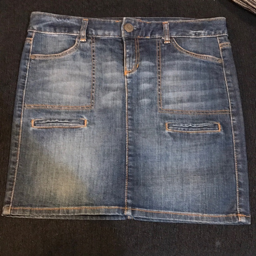 TOMMY HILFIGER Front/Back Pocket Denim MIni Skirt w/Front Zipper & Belt Loops-4